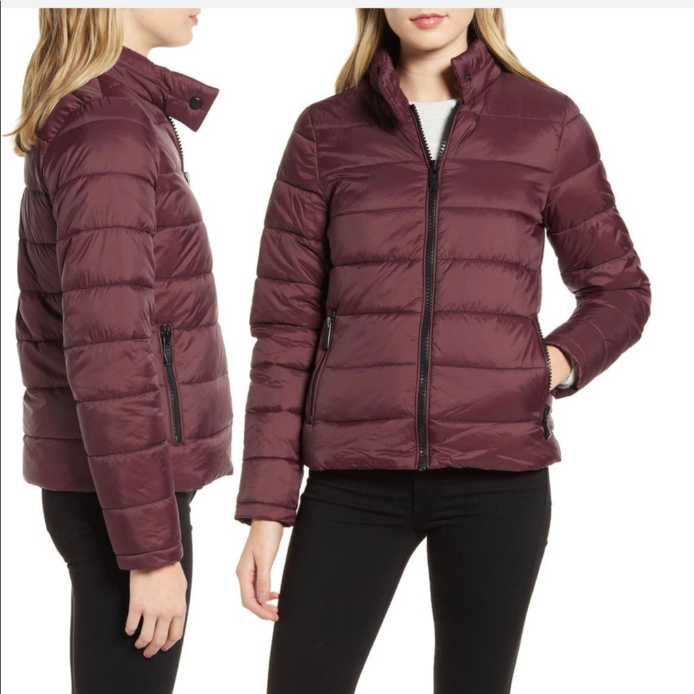 Marc New York | Maroon Puffer Bomber Jacket